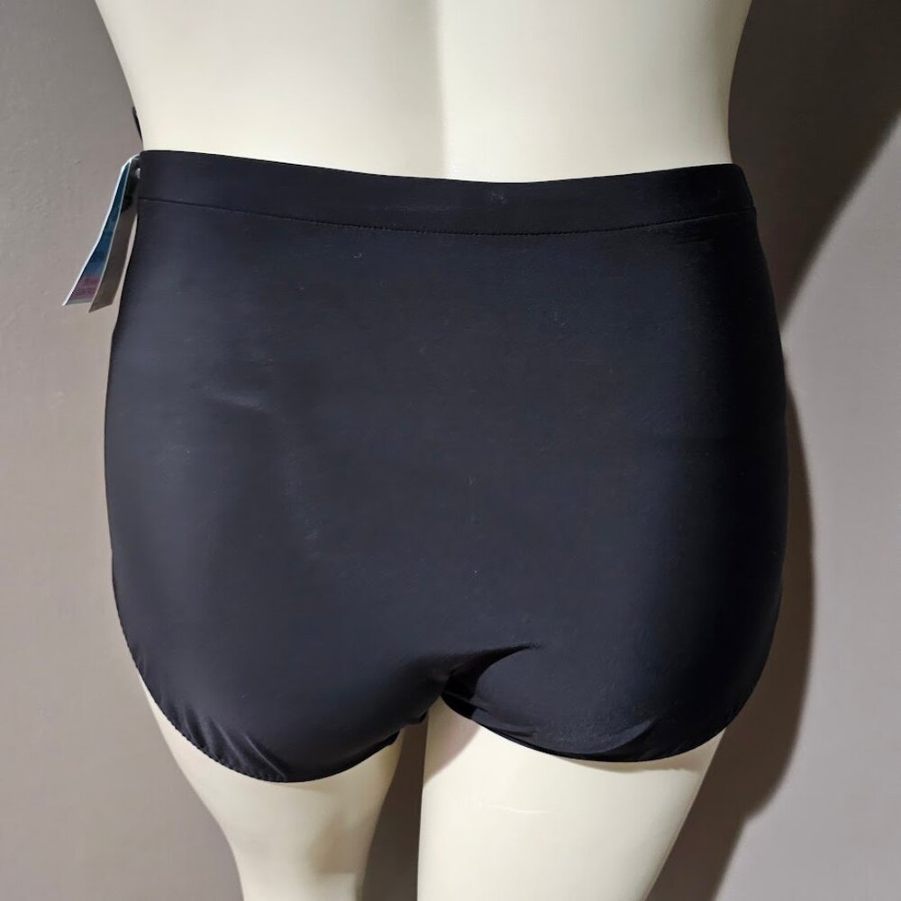 Swim Solutions Plus Size Mid-Rise Tummy-Control Bikini Bottoms - Picture 4 of 11